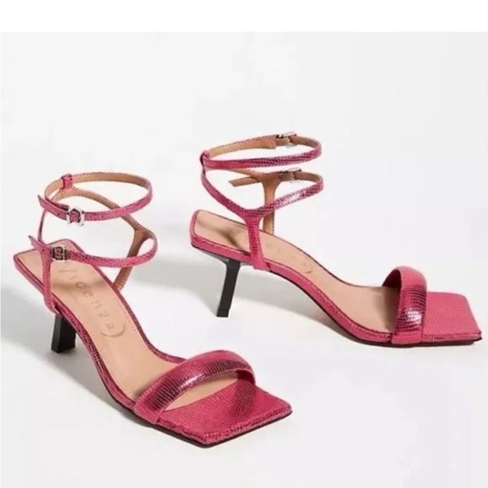 NEW Vicenza Strappy Pink Metallic Heels EU 36 US 5